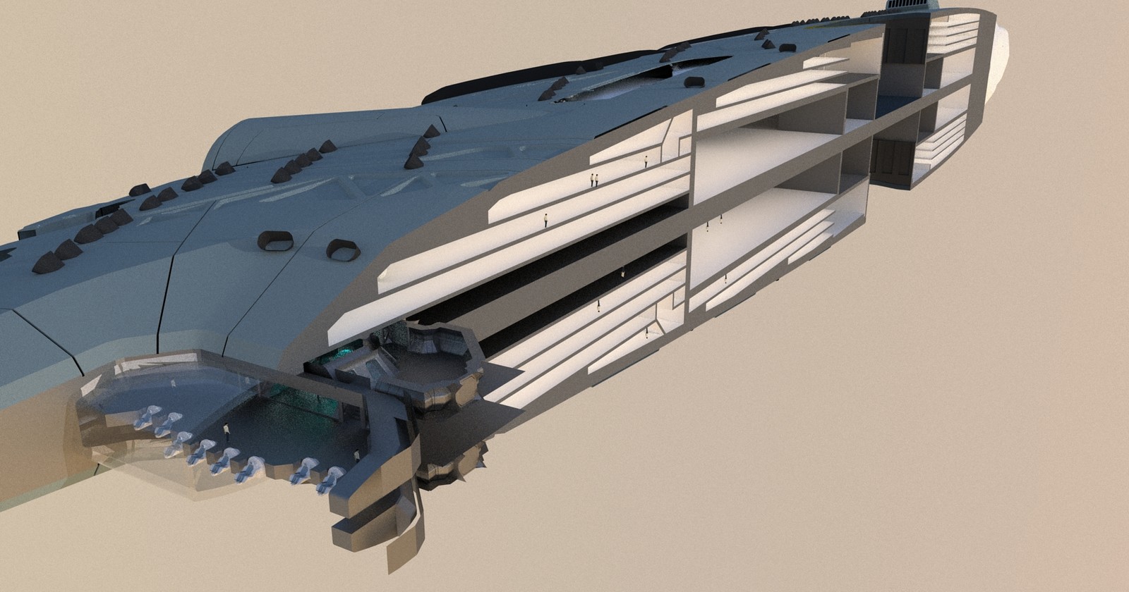 wip of the internal layout of the ship