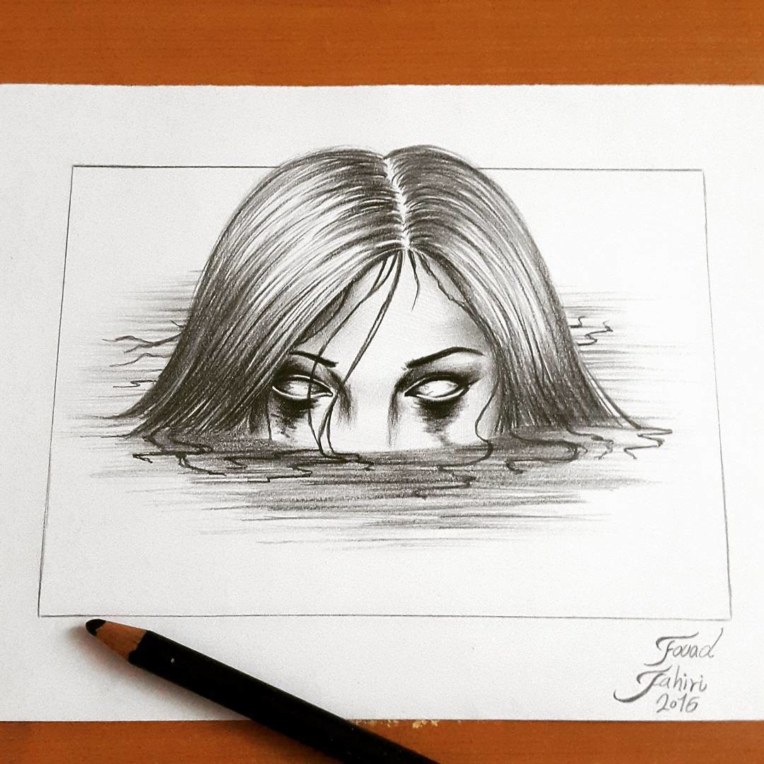 Artstation Scary Girl Drawing Fouad Zahiri