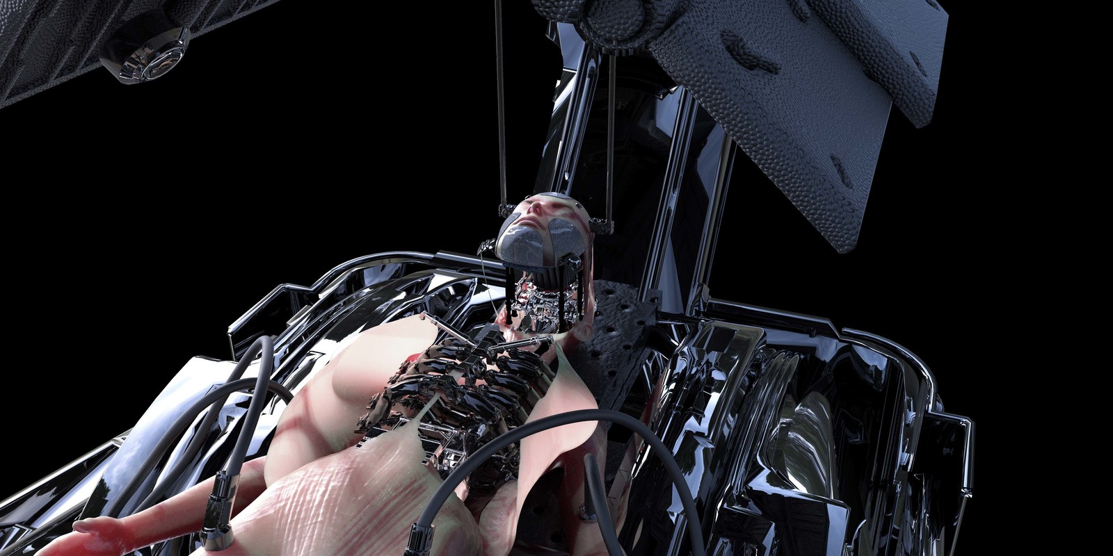 Raw render of a top view angel 