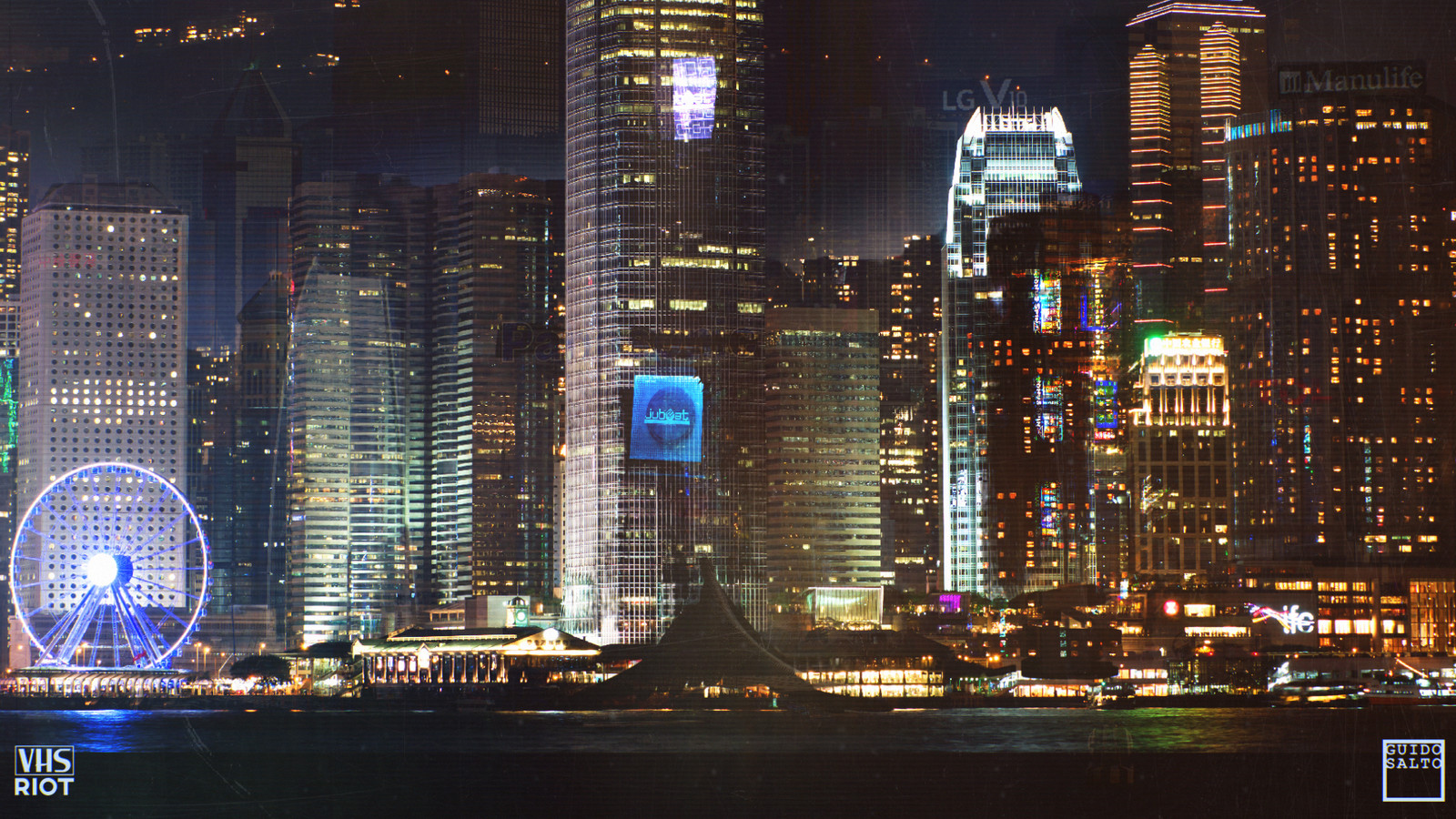 Quick Photobash of a Hong Kong Skyline at night