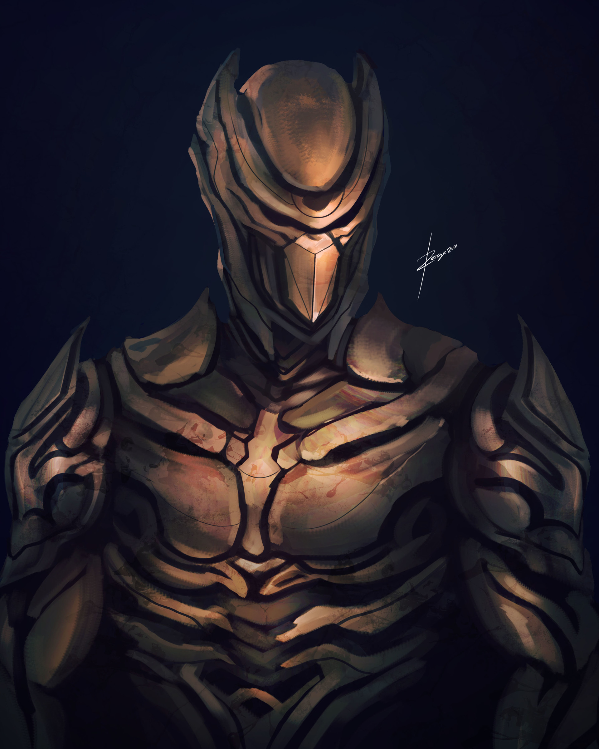 Artstation Calm Golden Knight Armor Renze Segubiense