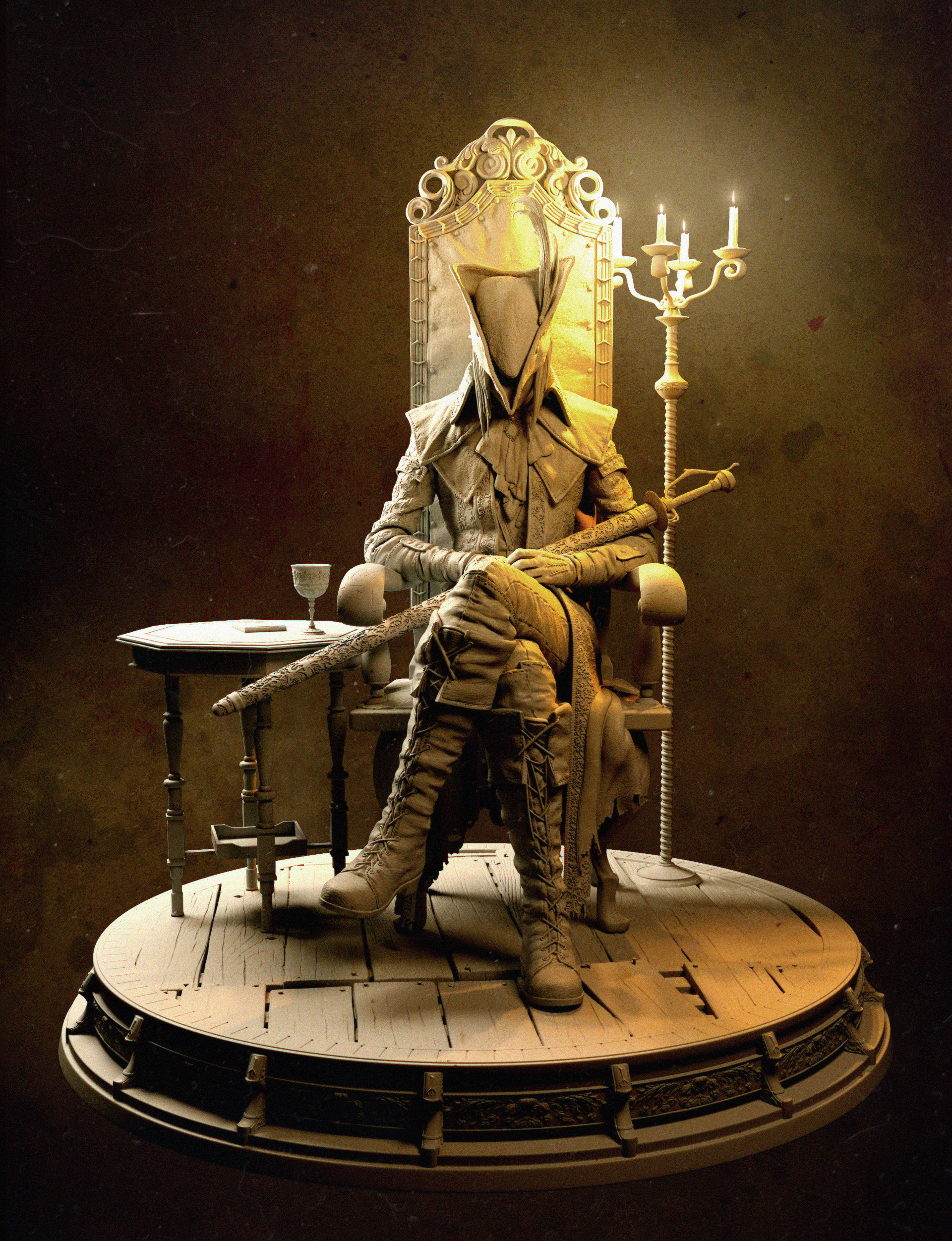 lady maria bloodborne statue