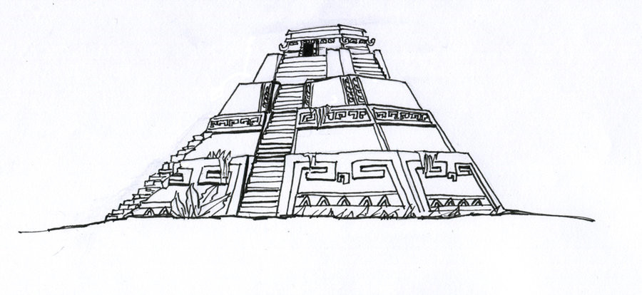 images Mayan Temple Drawing sparza arnaud mayan project