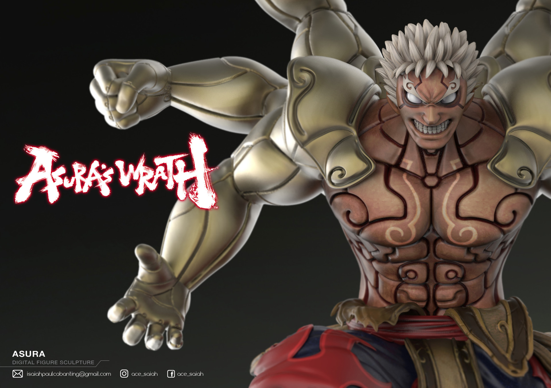 Artstation Asura S Wrath Figure Fan Art Isaiah Cabanting