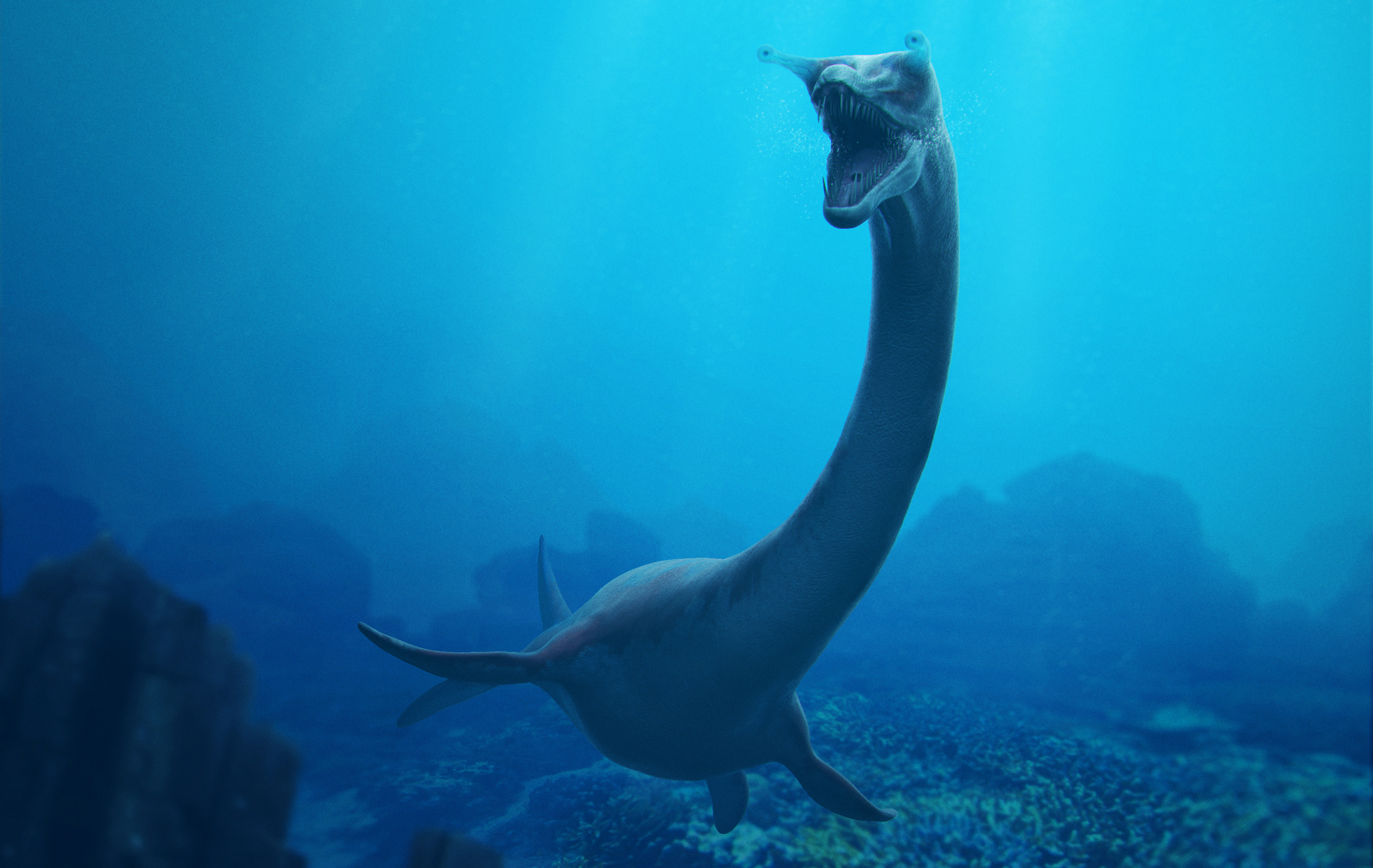 Чудище 6 букв. Плезиозавр Лохнесское чудовище. Монстры океана Марианская впадина. Подводные монстры. Страшные подводные существа.