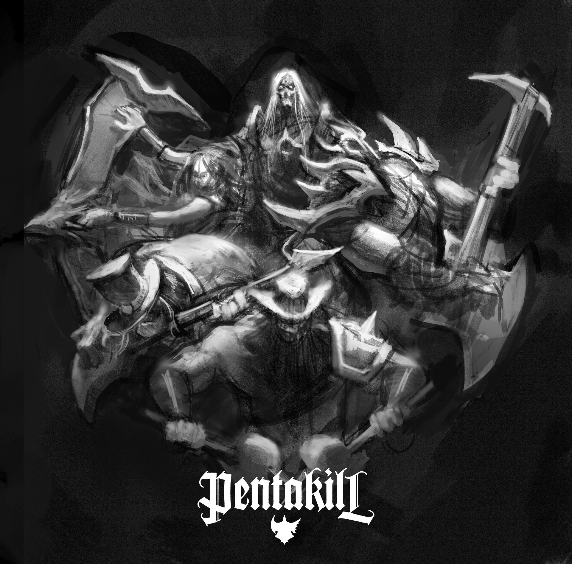 Artstation Pentakill Album Cover Fan Art Nathaniel Himawan