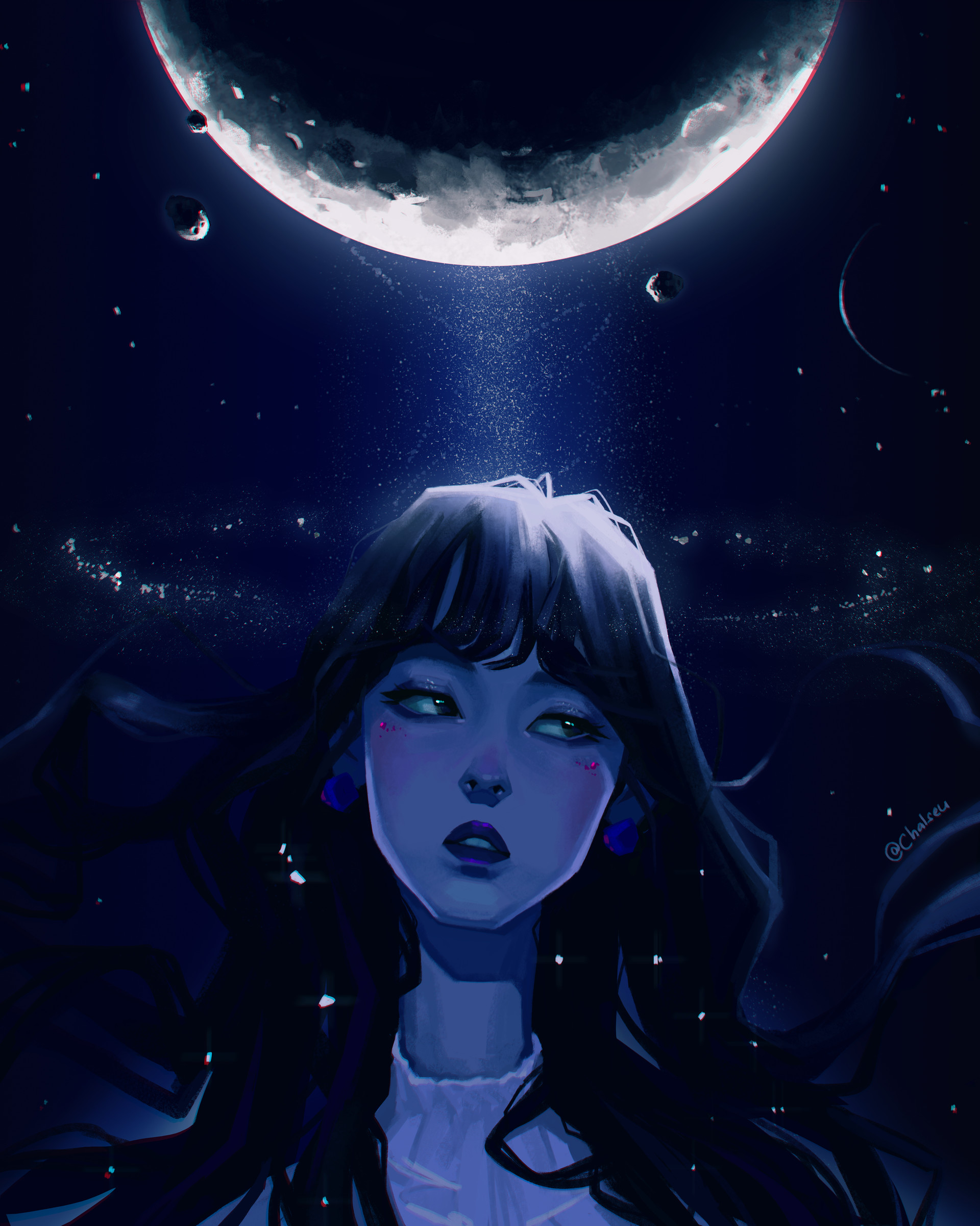 Девочка под луна