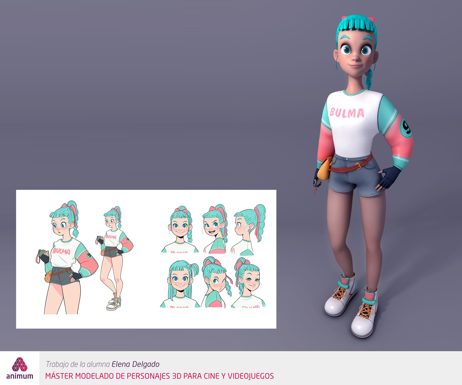 ArtStation - Bulma | Modelado de Personaje Cartoon