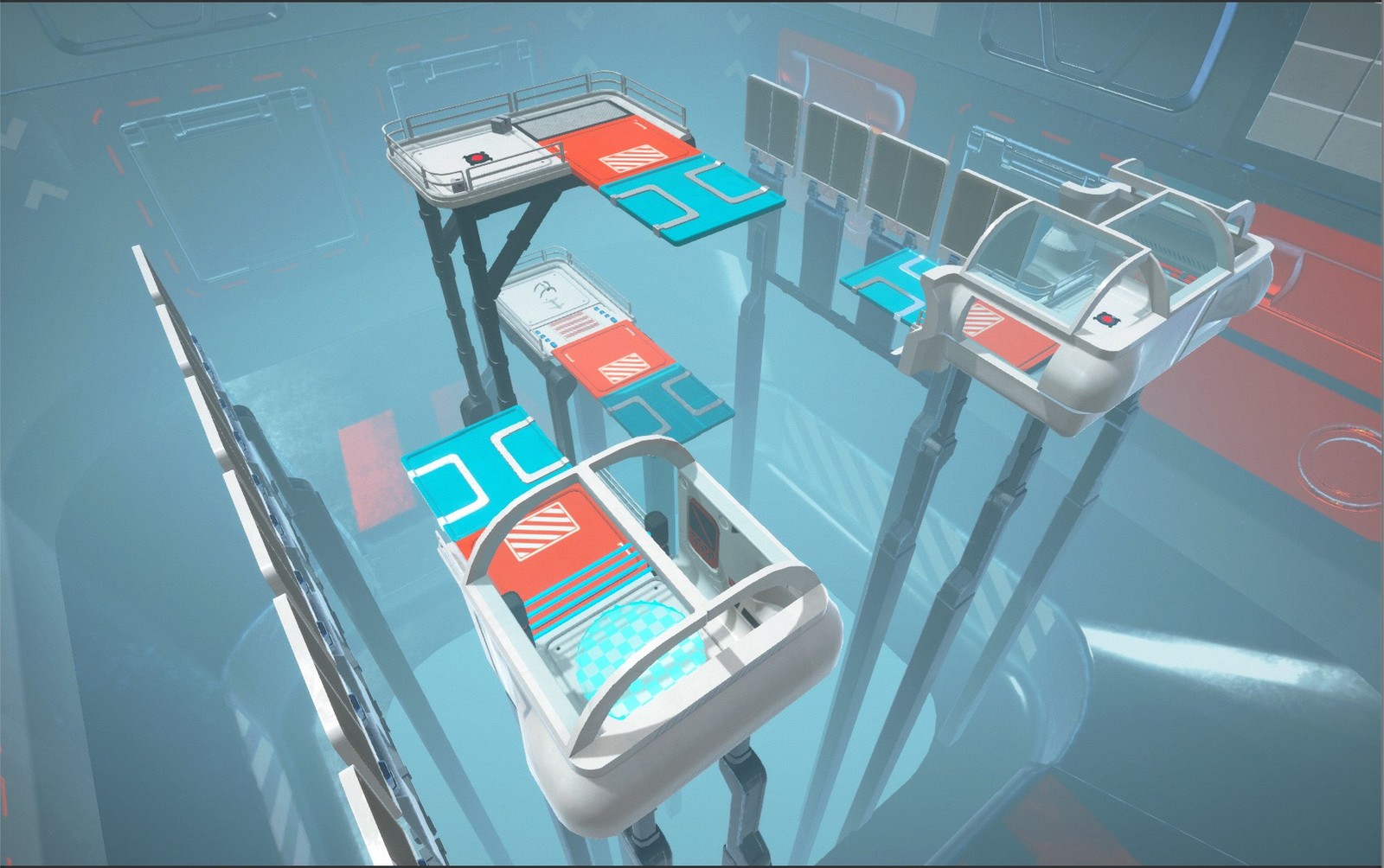 Example of a level I made, the blue platforms rotate around, creating a Ferris wheel