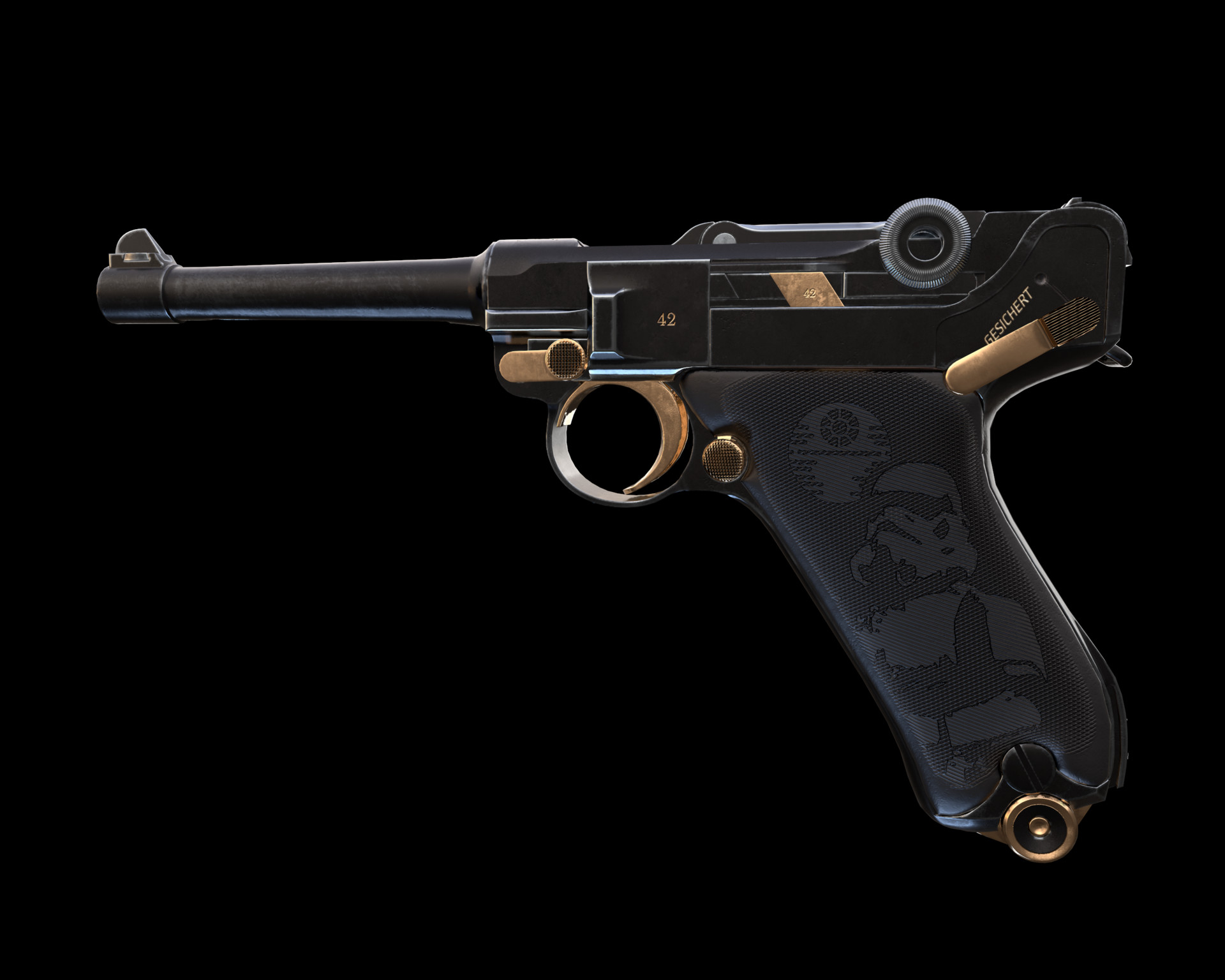 Люгер сталкер. Люгер с гравировкой. Star Wars Luger.