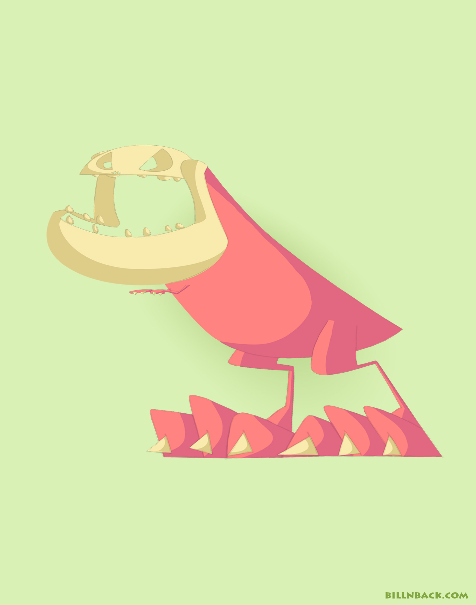 dinosaur with bill on back of head