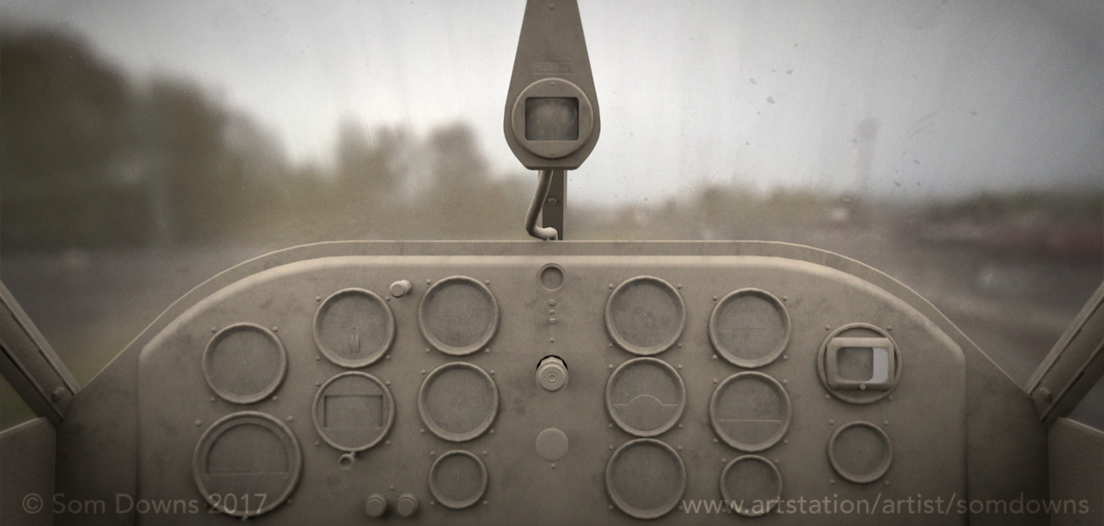 Classic Airplane Cockpit -- Beechcraft Model 17 Staggerwing (1933) Clay Render