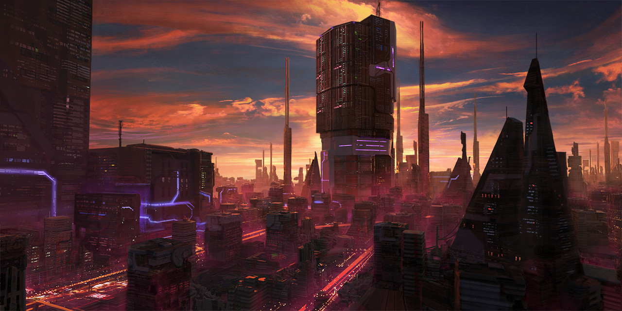 ArtStation - Cyberpunk City Landscape