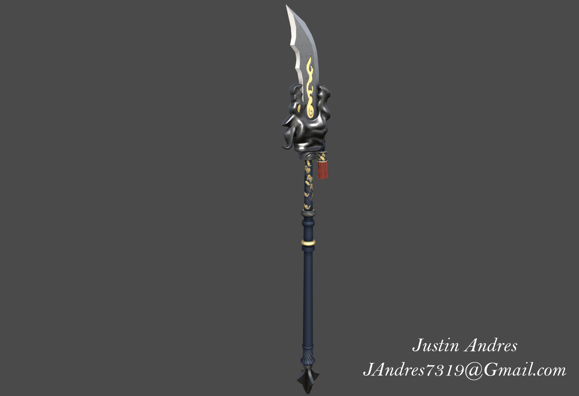 ArtStation - Green Dragon Crescent Blade