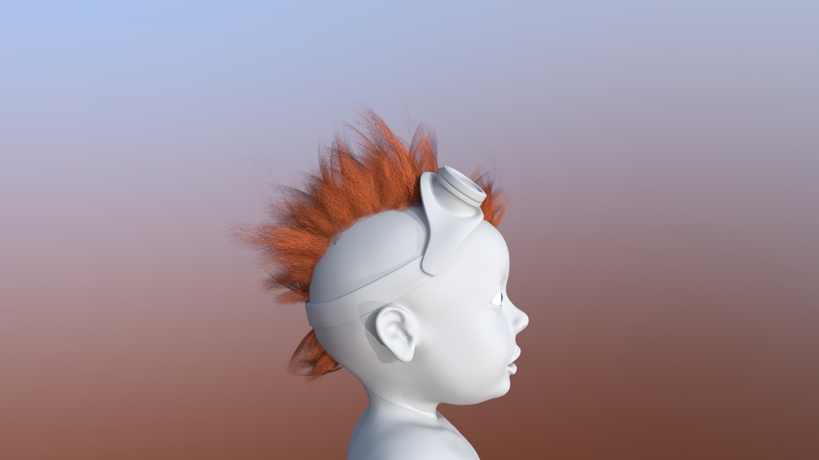 Hair was done manually by placing different polycards.