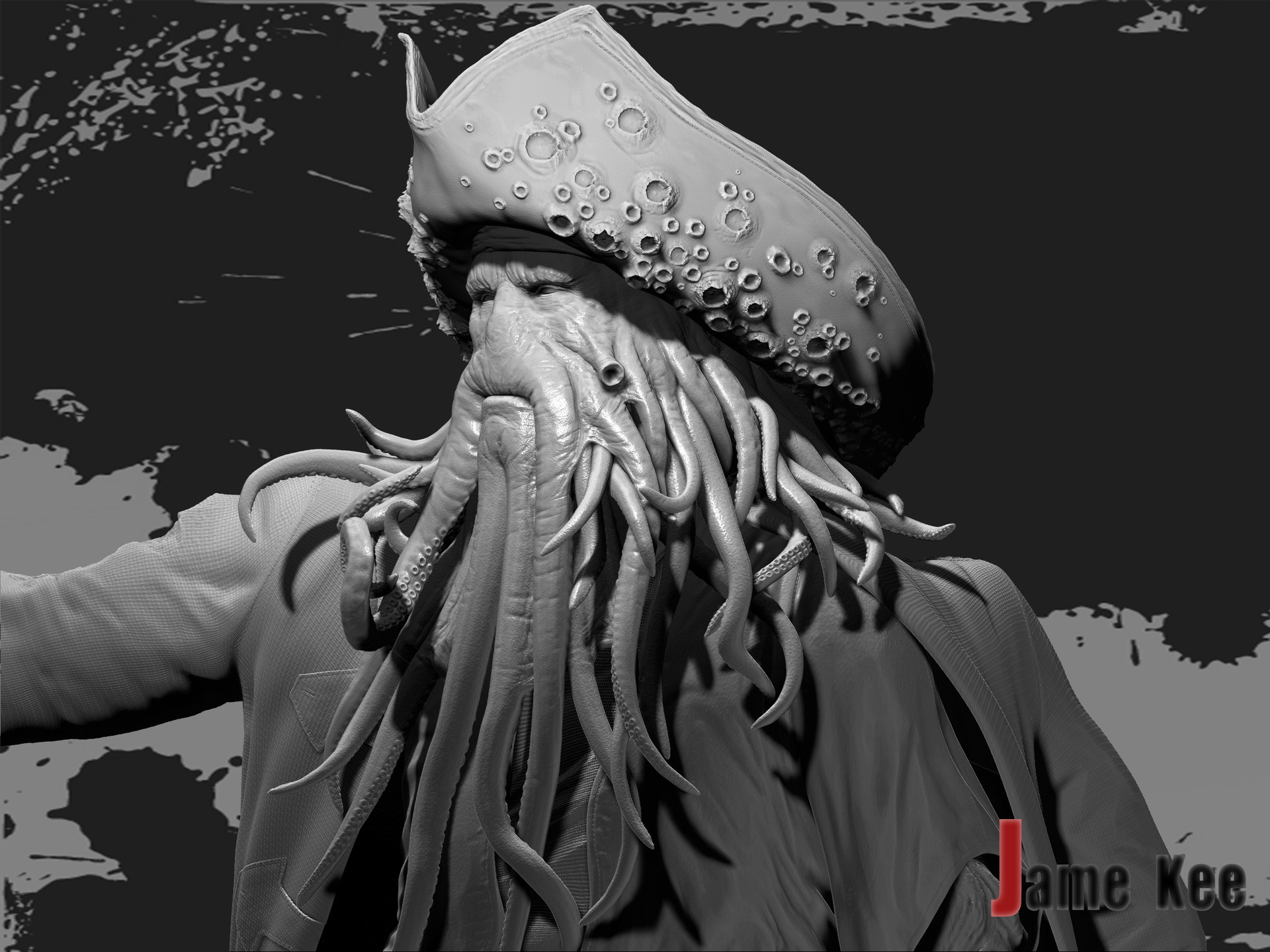 Artstation Pirates Of The Caribbean Octopus Captain Zhanwen É­