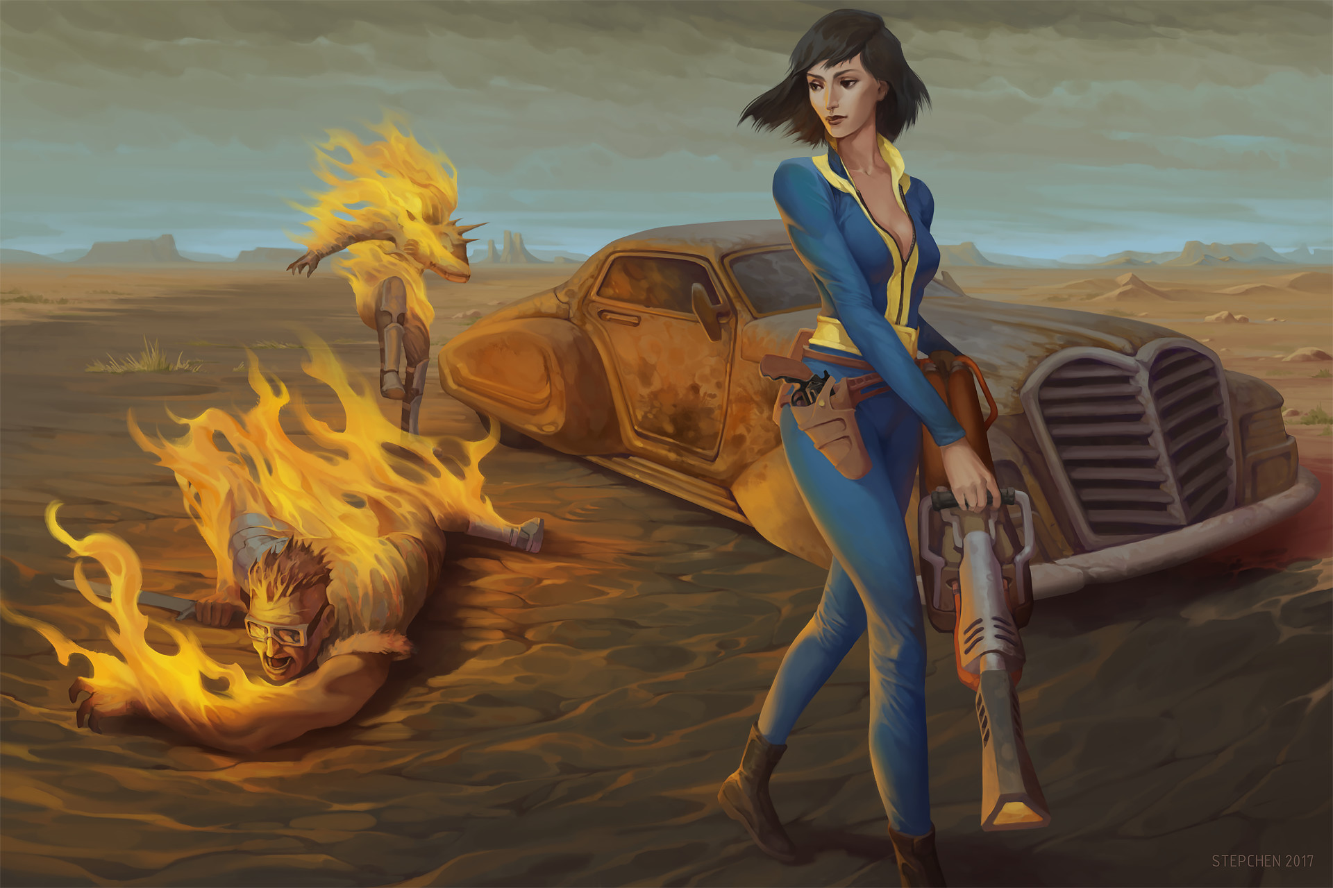 Artwork I did as a cover for a series of Fallout 2 Let's Plays on this...