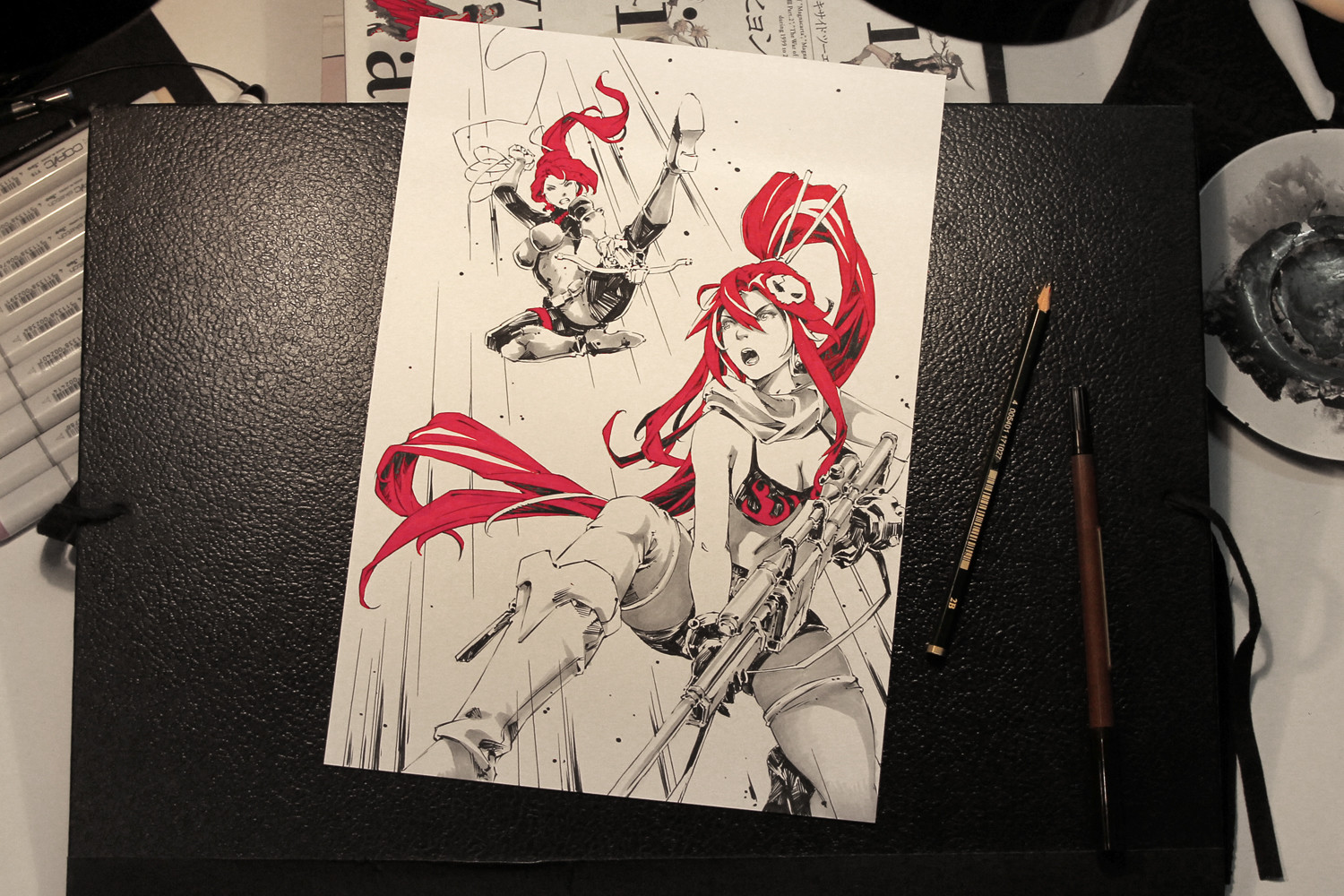 Yoko Littner VS G.I. Joe Scarlett (Client requested a pose reference to Birds of Prey #57)