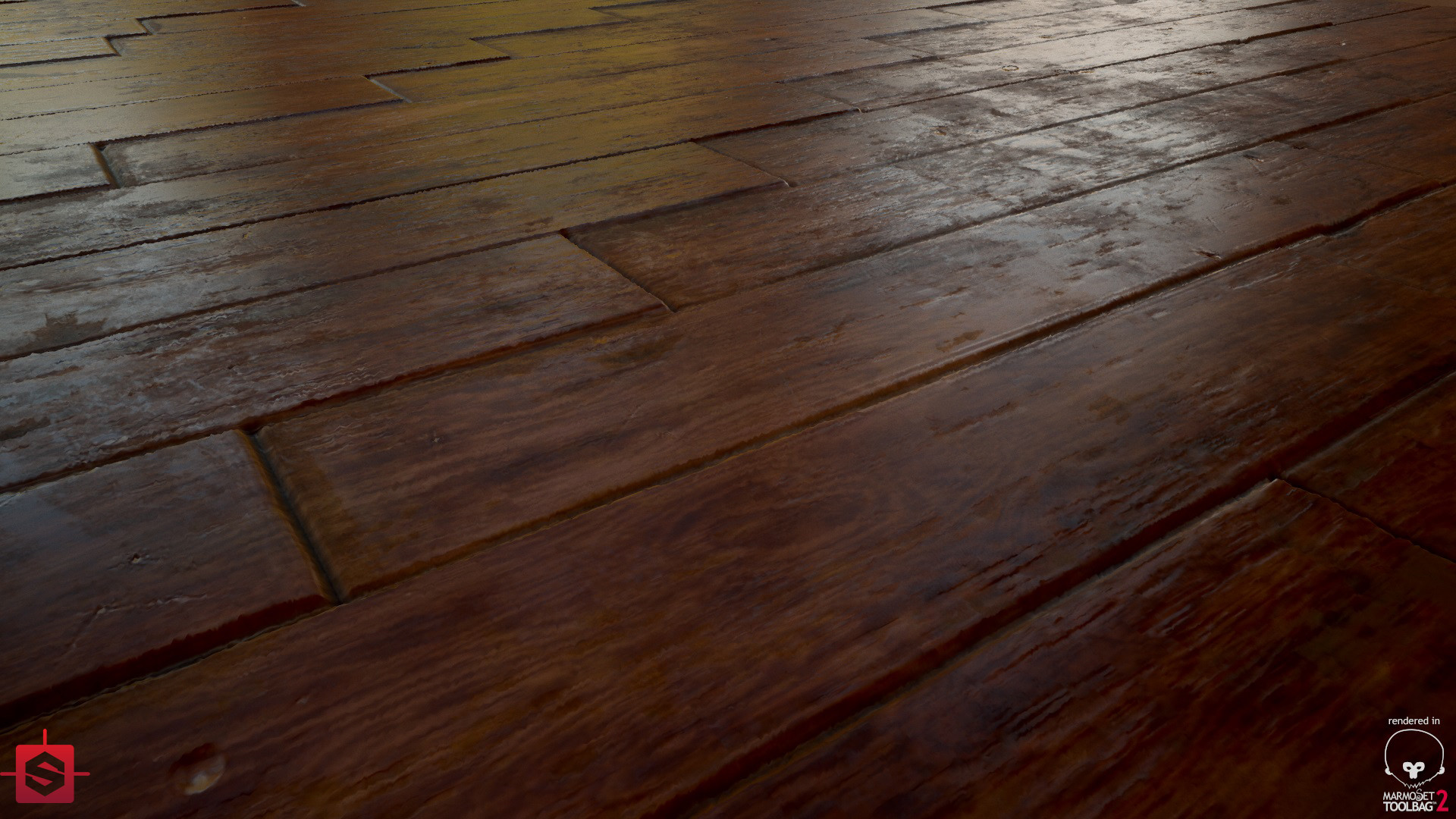 ArtStation - Wood Floor Parquet Glossy Seamless 3D Texture PBR