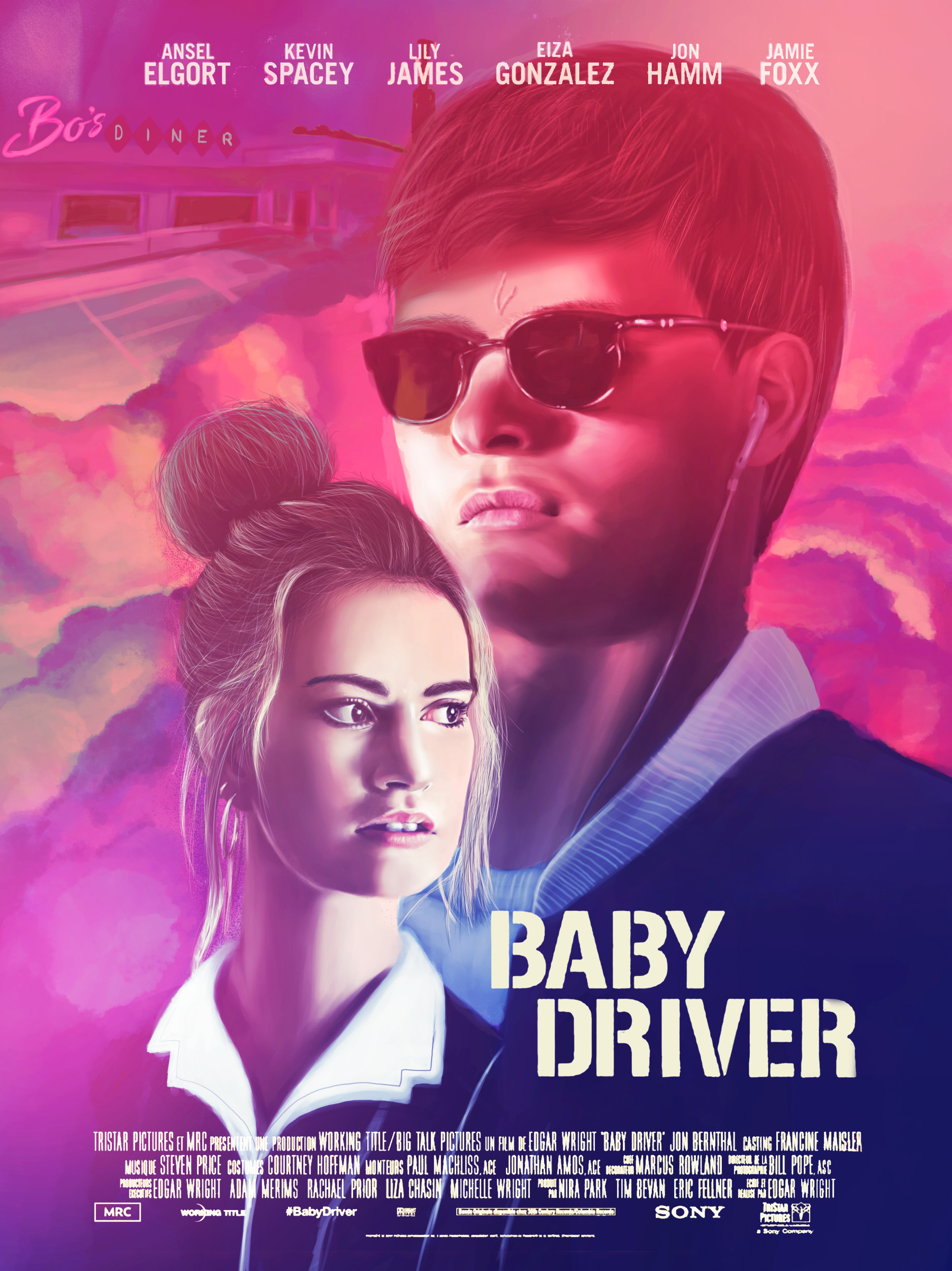 Caroline Vermeir - Baby Driver  digital painting & alternate poster