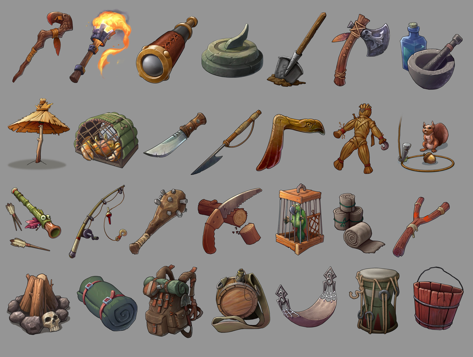 Items for Spider Isle Board game.
