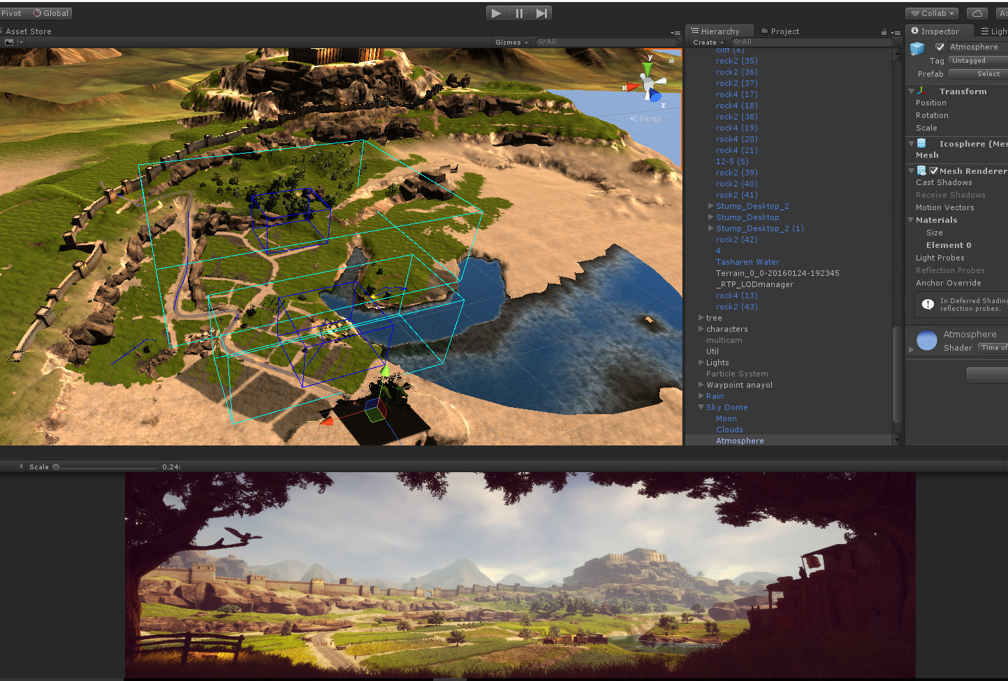 Unity scene from different angle