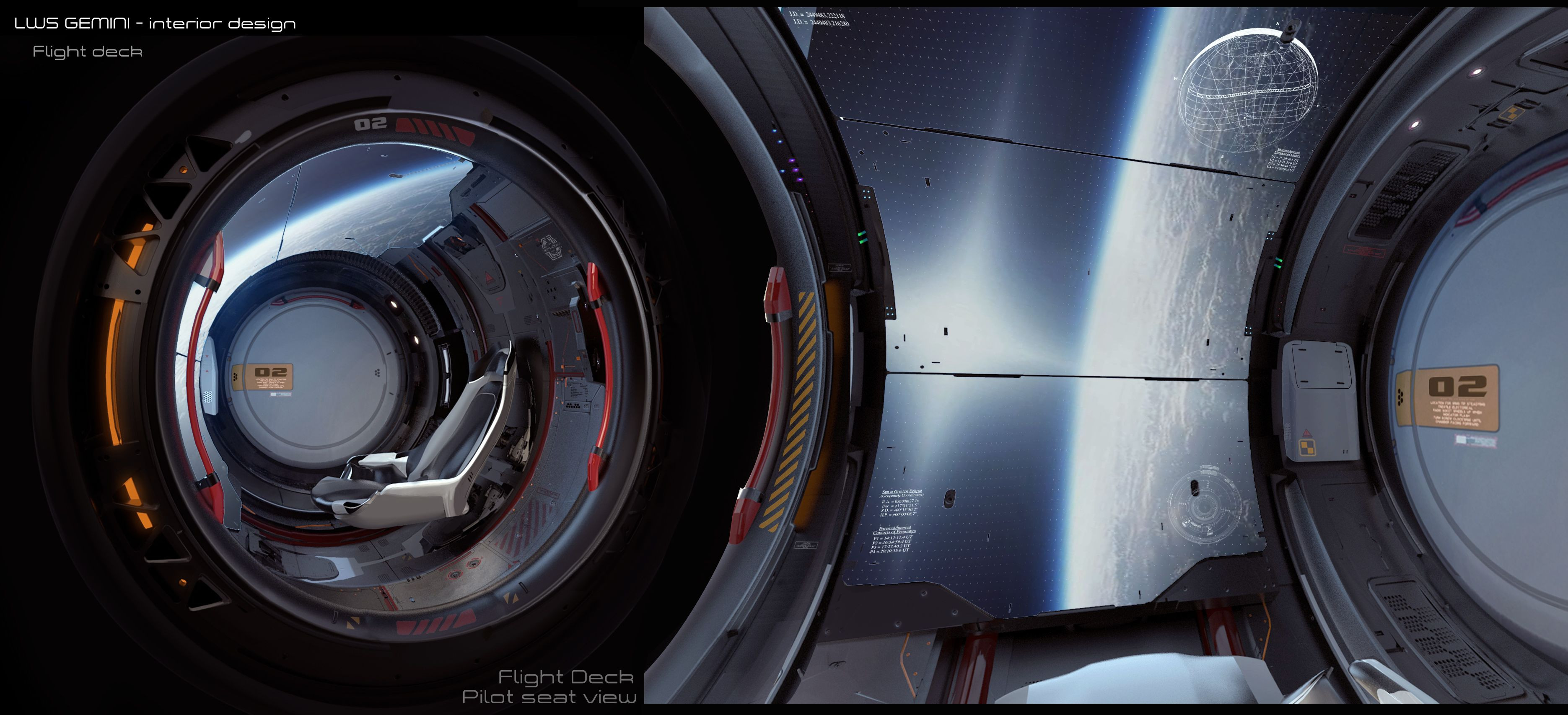 3D screen view from pilot seat