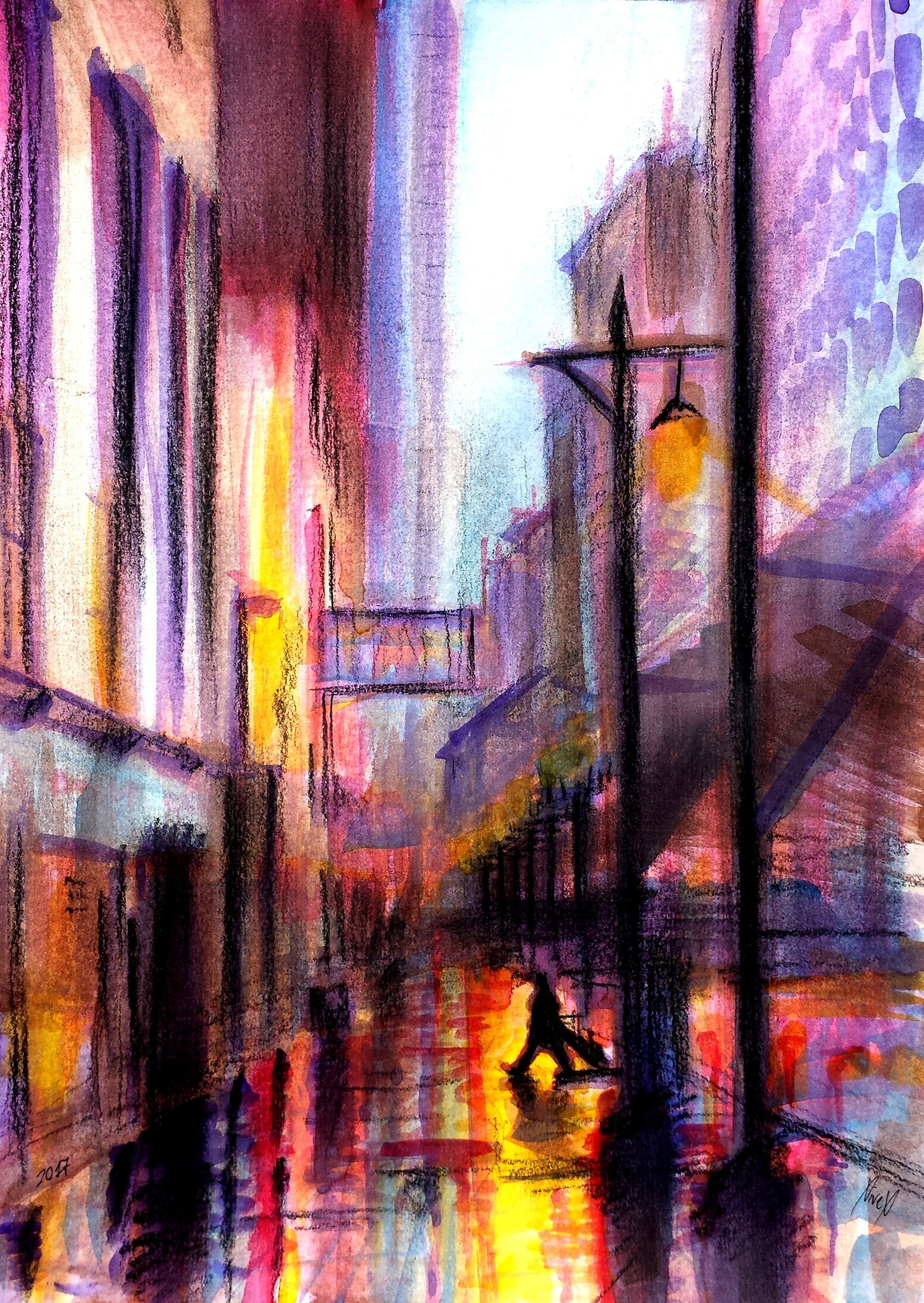 Artstation Rainy City Afternoon Davids Stalidzans