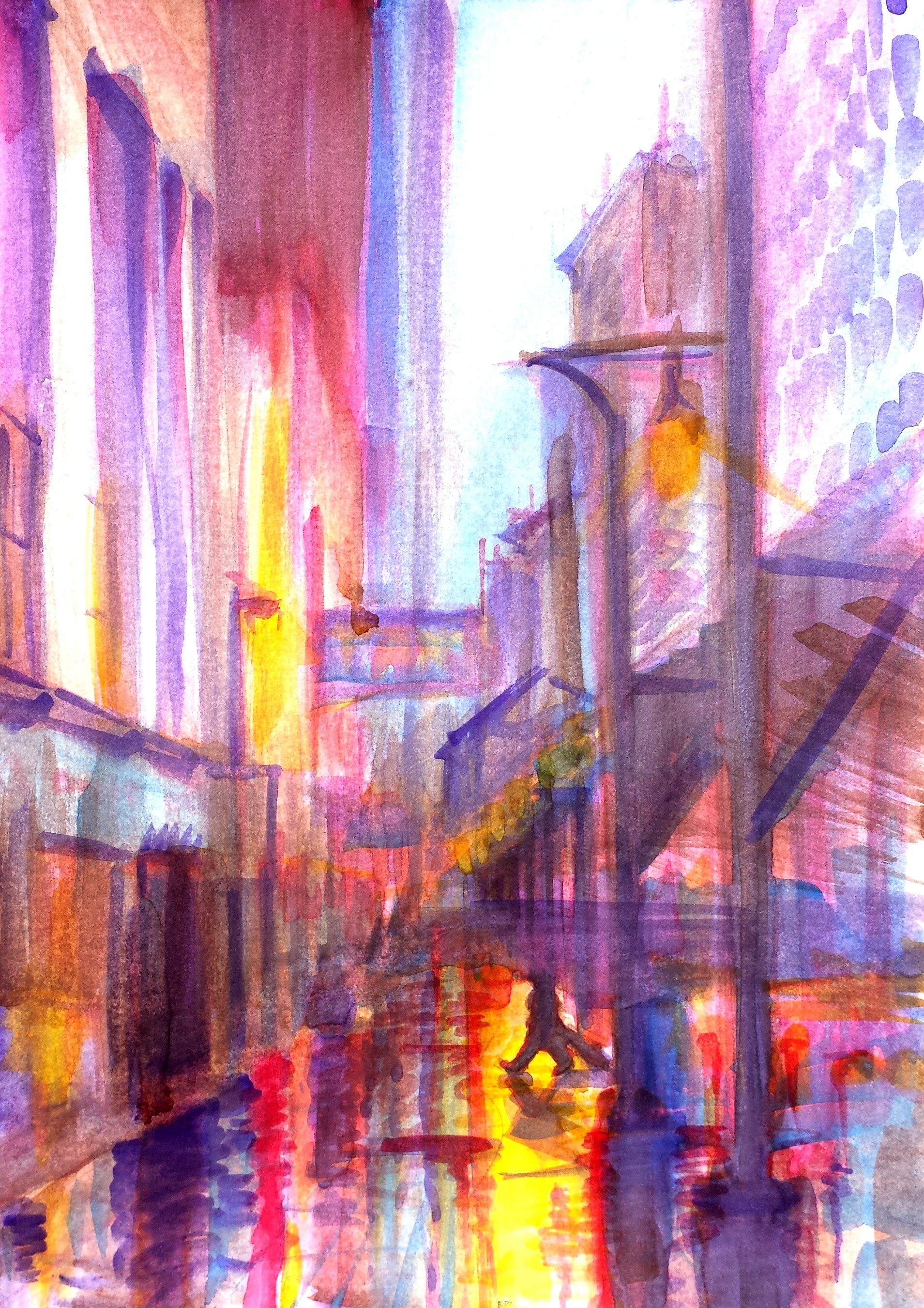 Artstation Rainy City Afternoon Davids Stalidzans