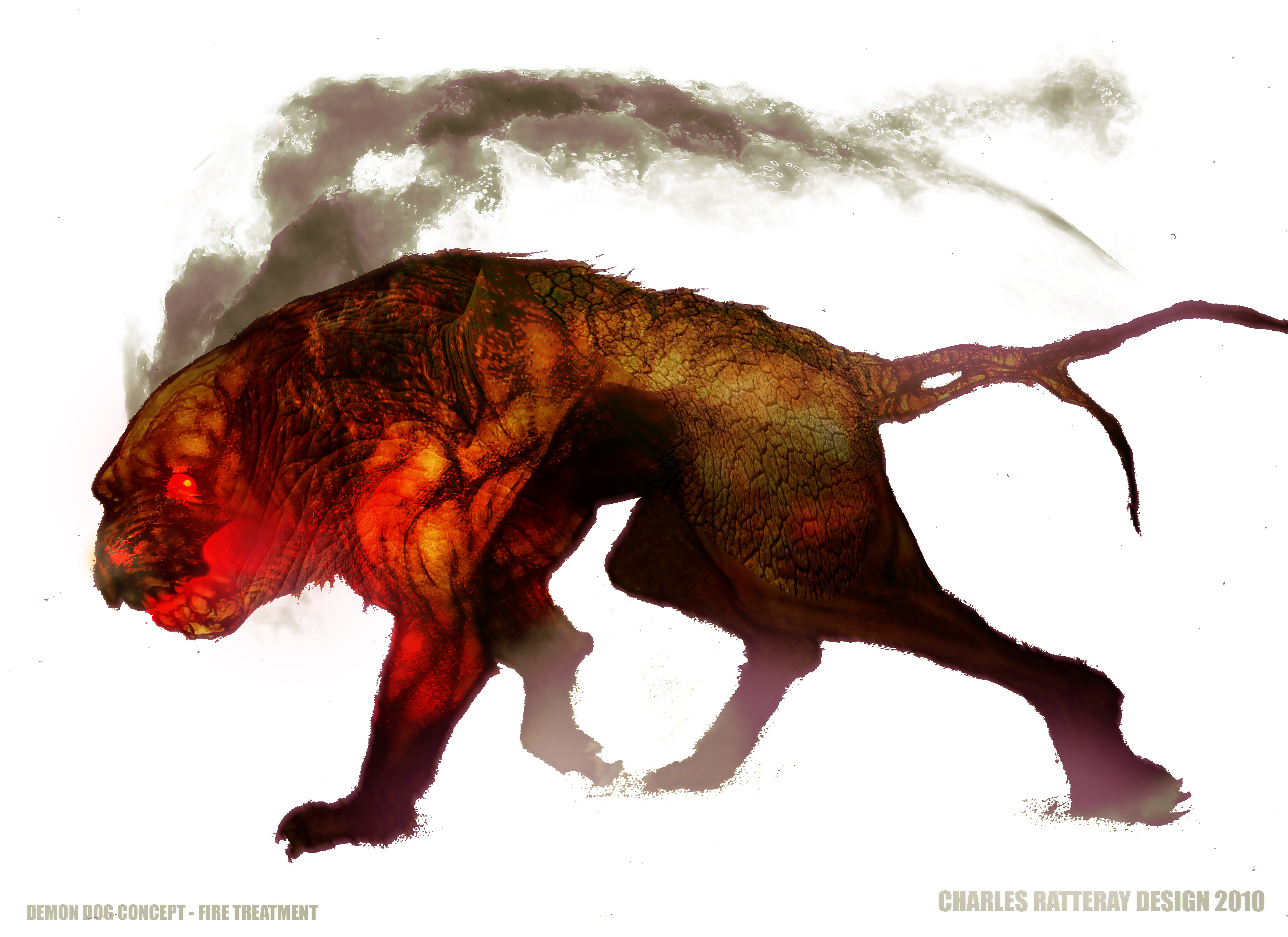 Artstation Demon Dog Charles Ratteray,Steam Train Line Drawing