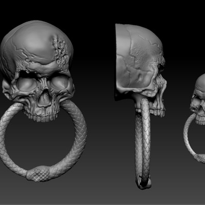 Ouroboros knocker for 3d printing