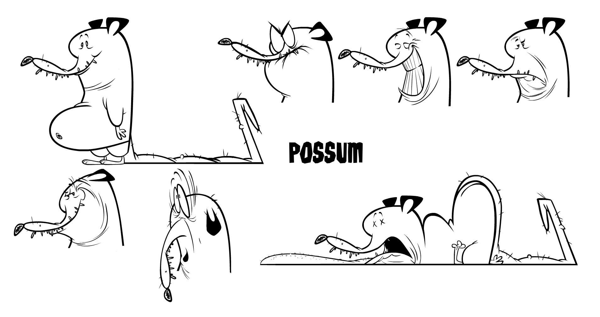 Matt Mozgiel Cartoon opossum possum vectors (72). none