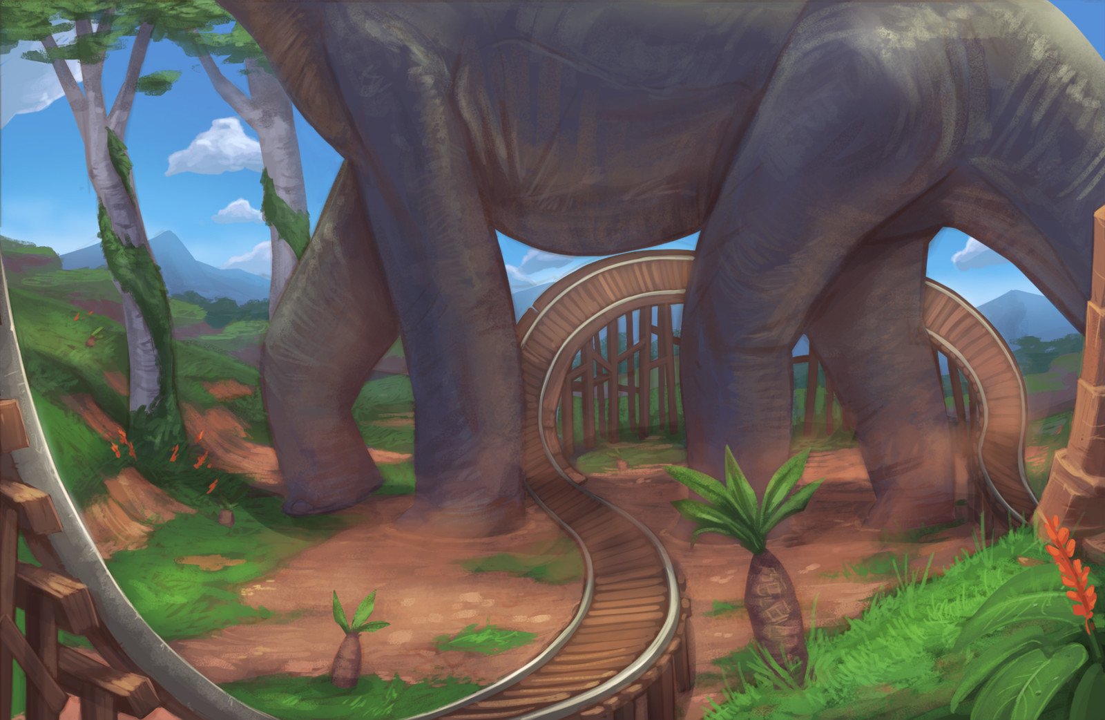 The Brachiosaur encounter within the Bone Canyon ride.