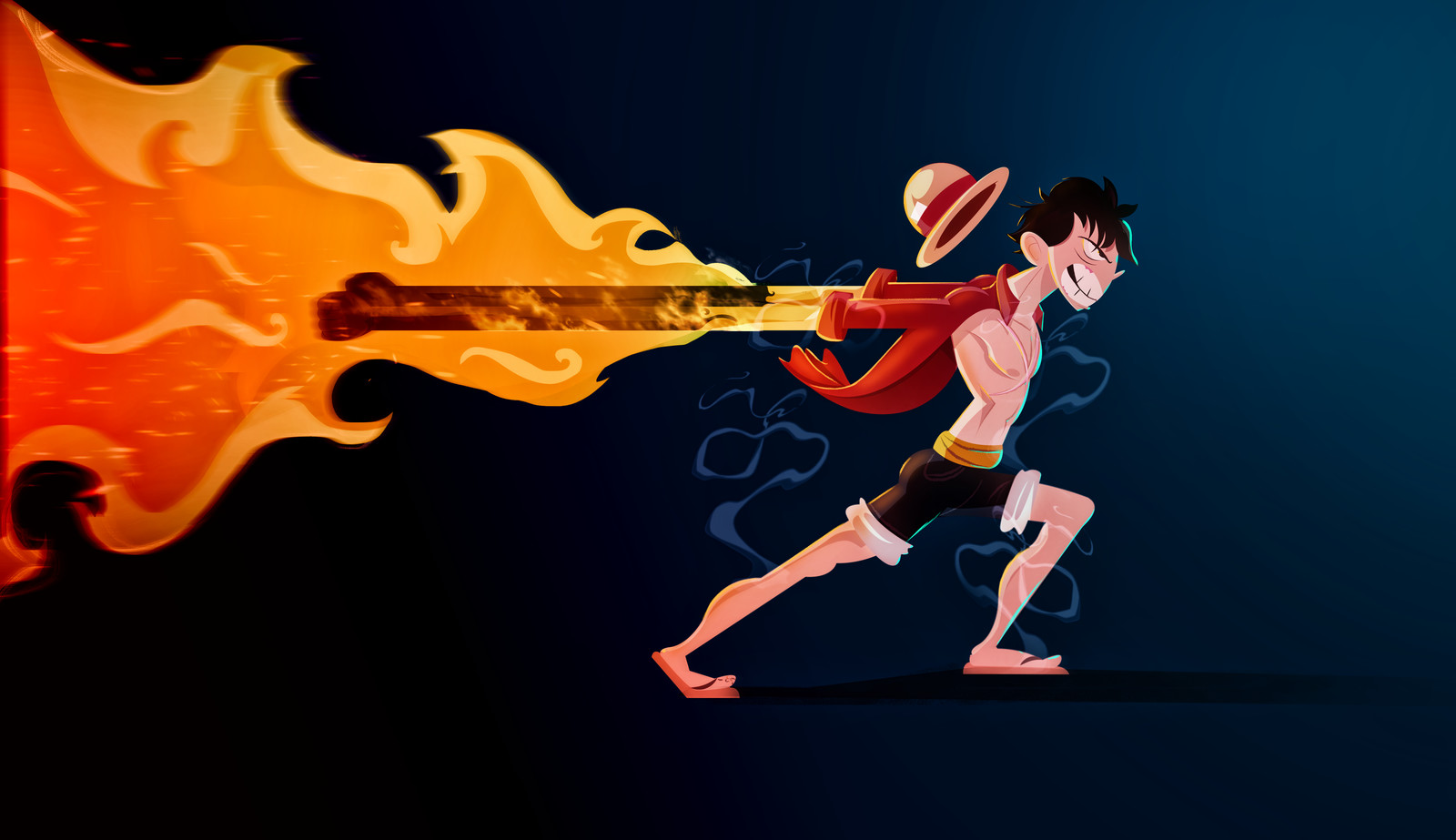 Artstation Luffy Red Hawk Gustavo Castellanos
