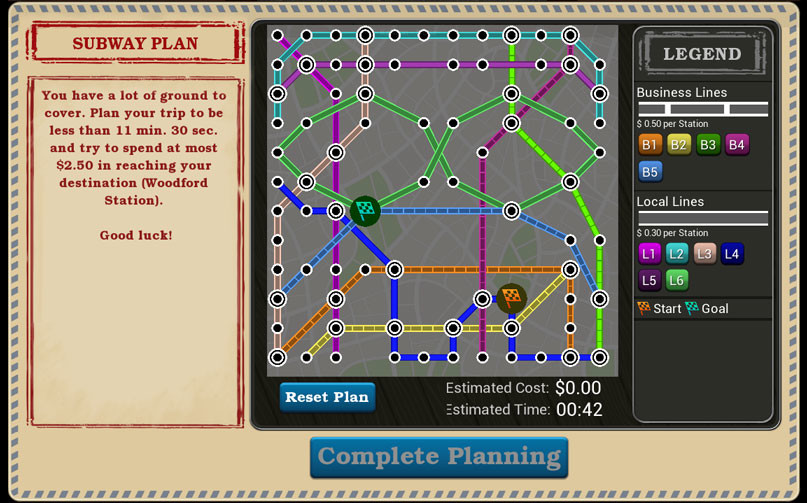 Subway map, route planner