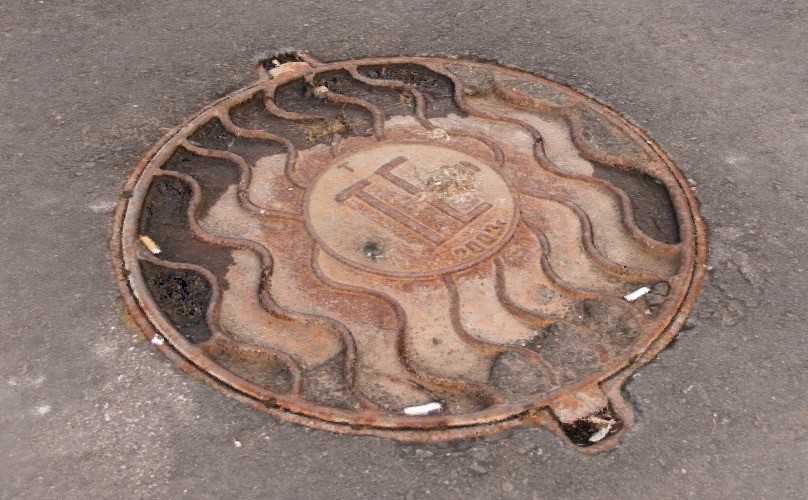 Sewer maintenance hatch.