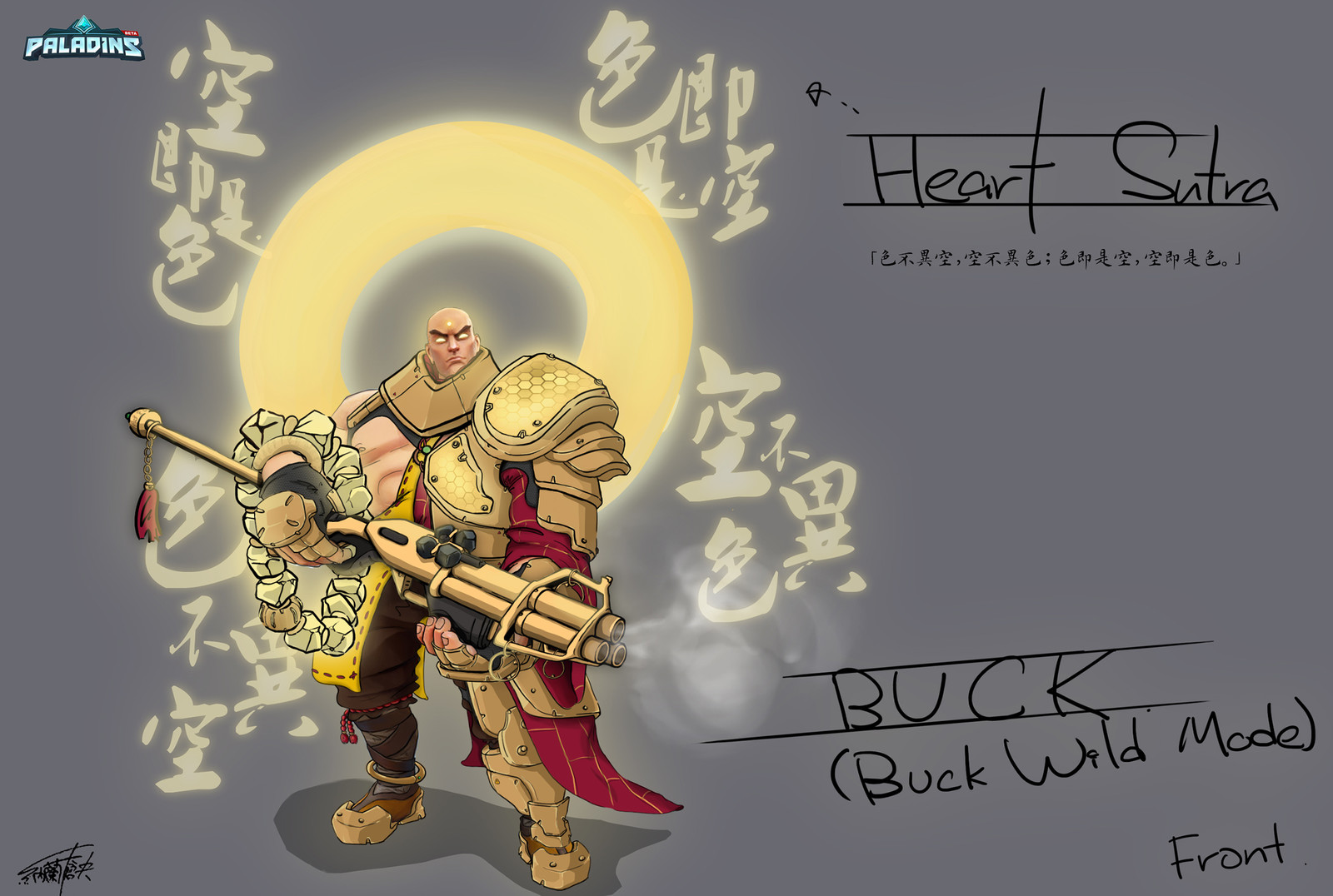 Paladins: Champions of the Real_Buck Abbot (Buddhism) Skin ConceptArt - Buck Wild Mode