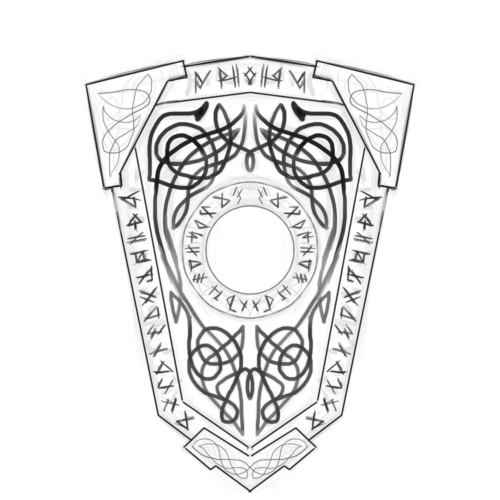 shield design drawn on Paintstorm (mirror tool ♥)