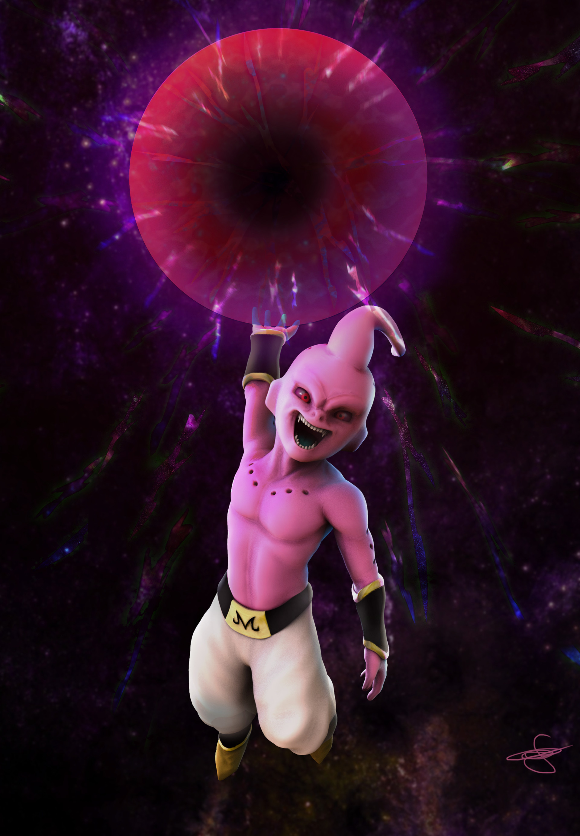 Artstation Kid Buu 3d Sculpt Fan Art Fidel Branche