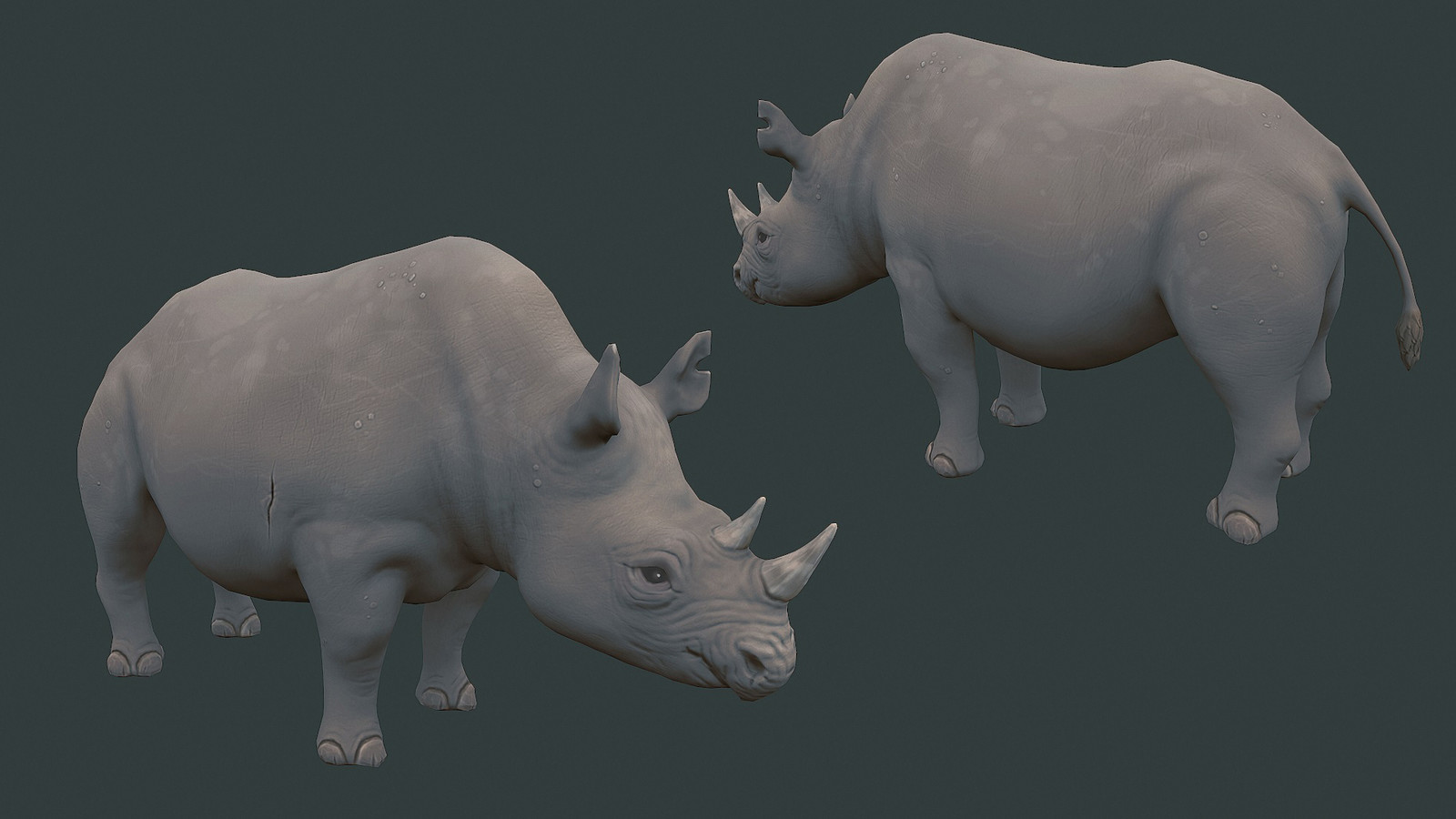 Lowpoly Handpainted Rhino