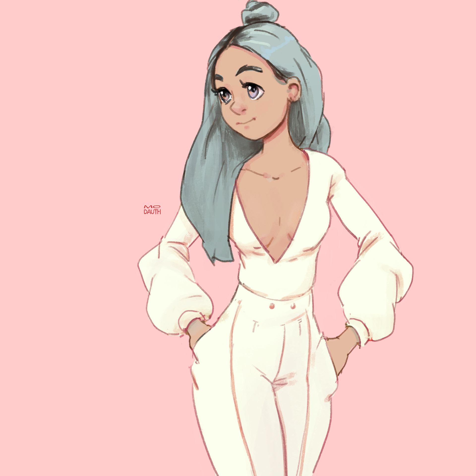 Artstation Girl In Jumpsuit Mo Dauth