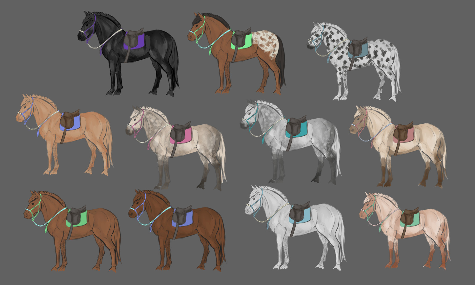 ArtStation - Horse color chart