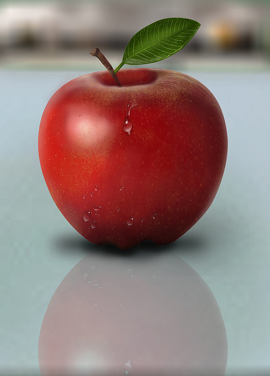 Artstation Realistic Apple Digital Painting Zain Khan
