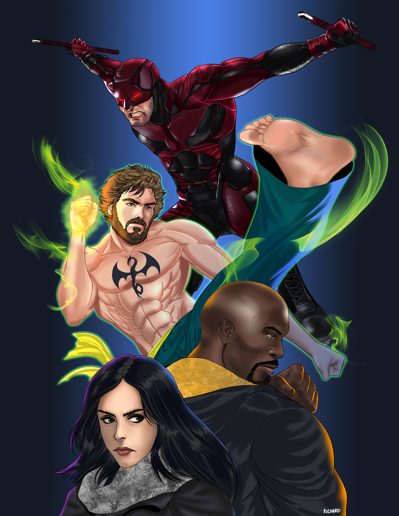 Artstation Netflix Marvel S The Defenders Fan Art Richard Baron Reyes Artwork of the defenders from marvel's latest netflix series. netflix marvel s the defenders fan art