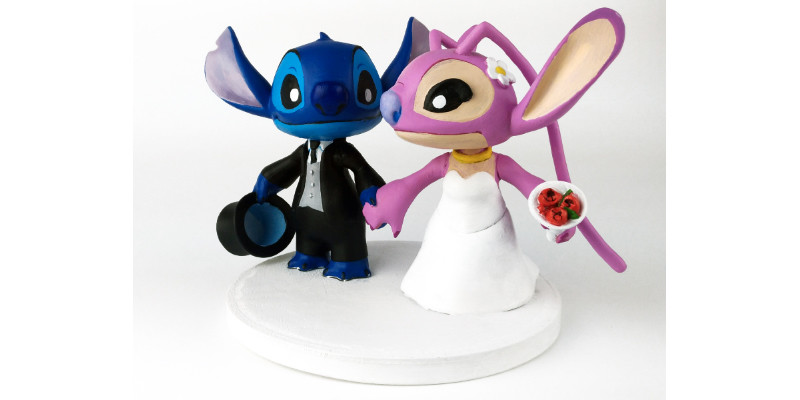 Stitch And Angel Cake Topper