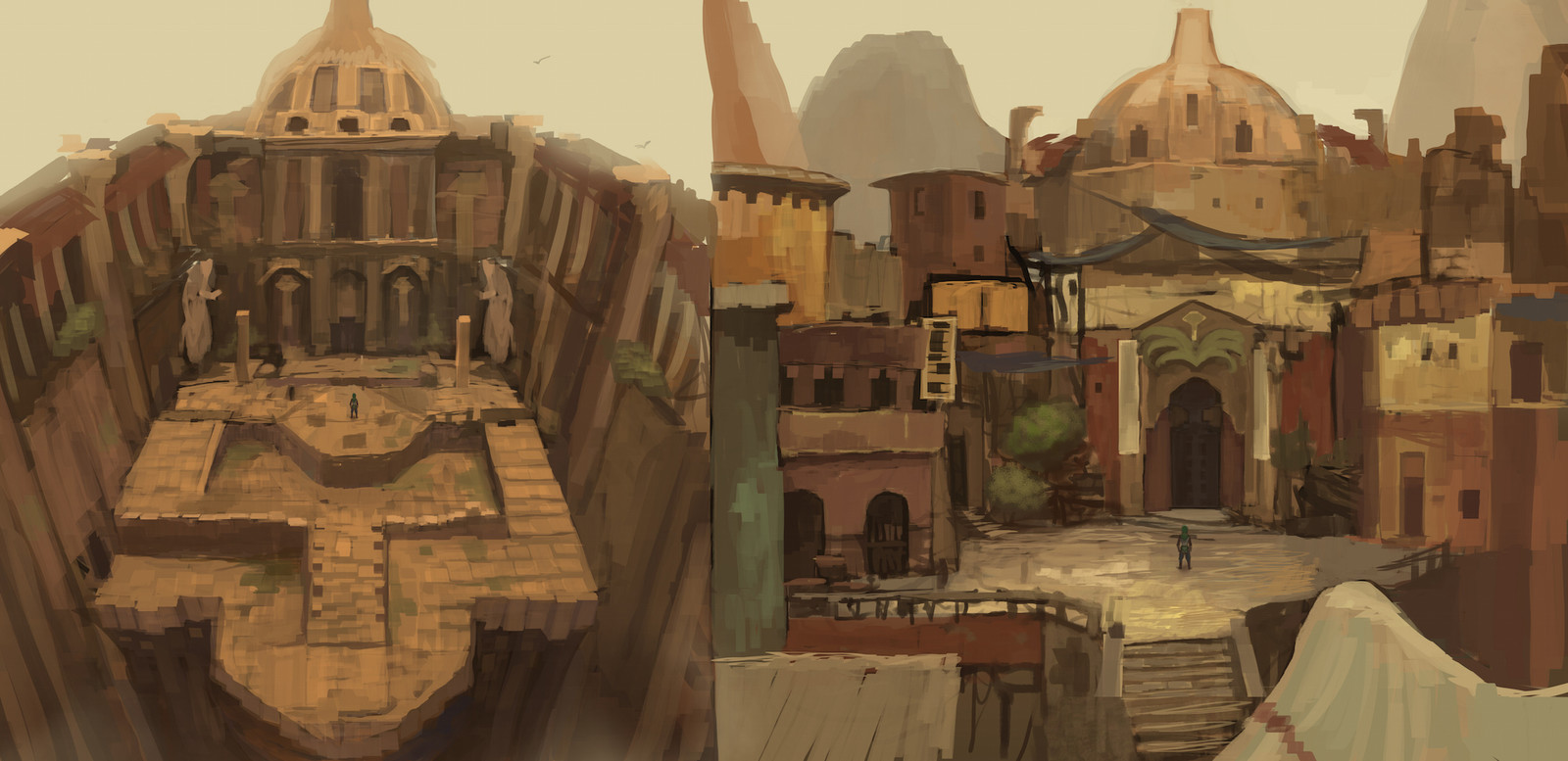 Concept for the Zaber combat arena interior and exterior. 