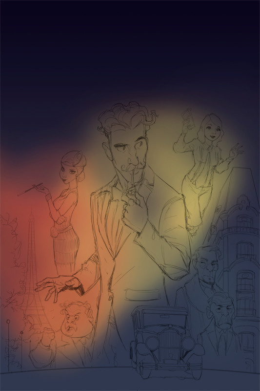 I'm now ready to start painting. The first step is to set up the sky and light of the scene.