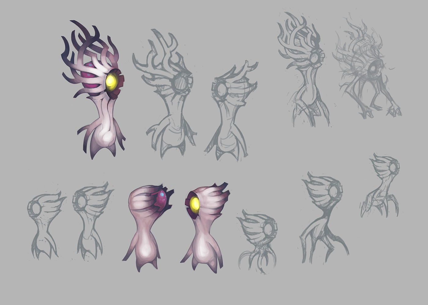 Very early development of the "sprite" characters