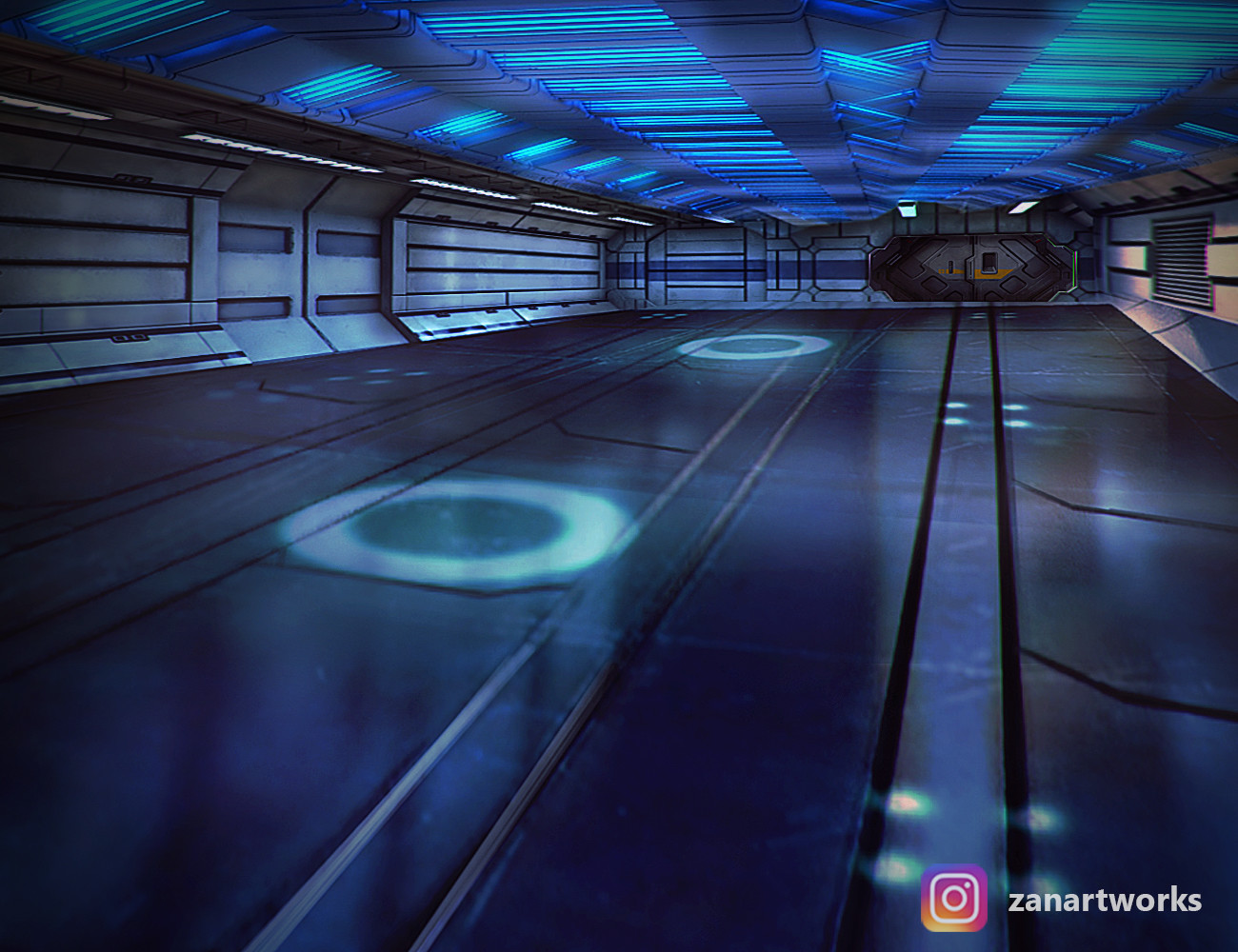 Artstation Sci Fi Spaceship Interior Scene Zain Khan