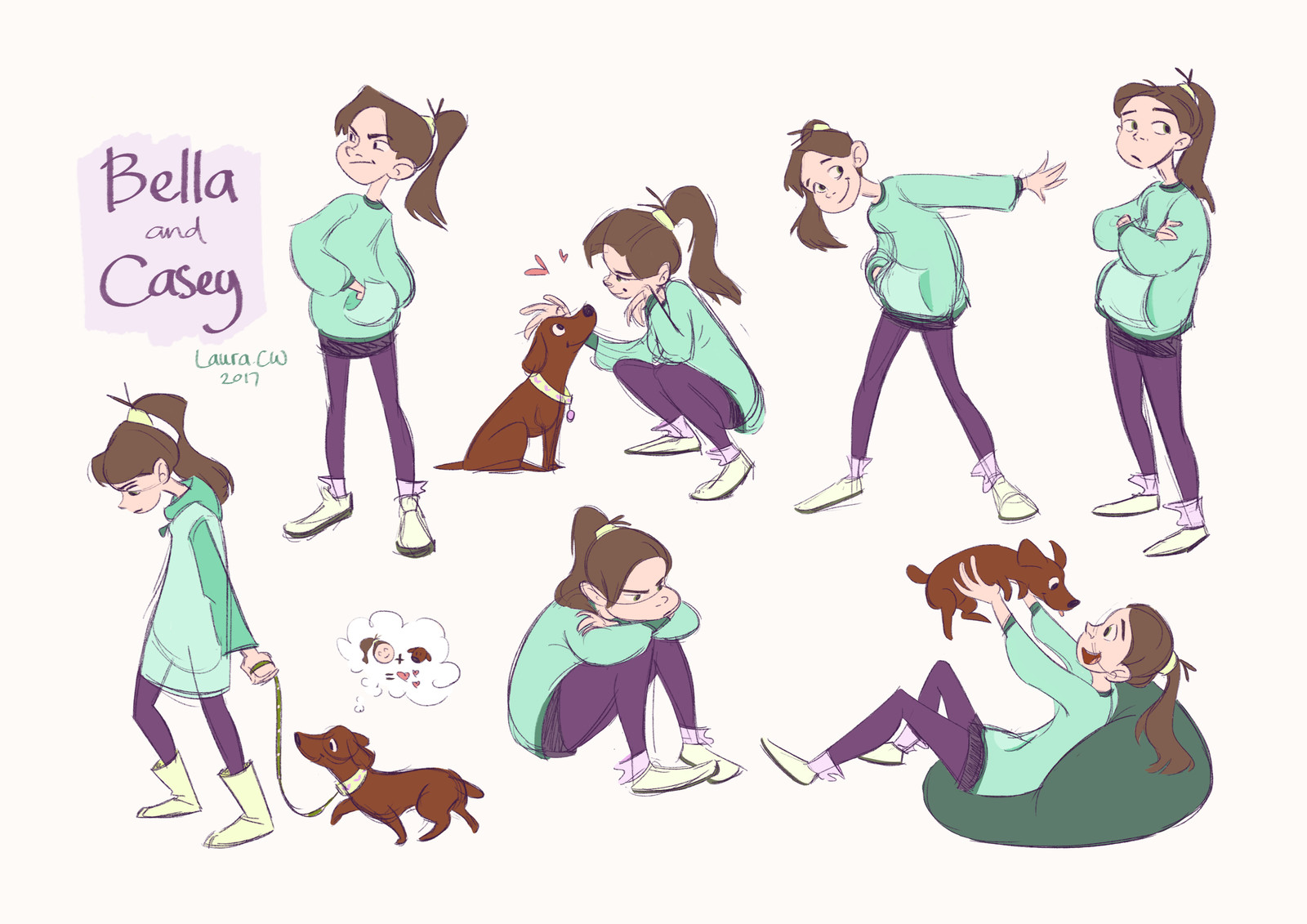 Laura Catrinella Character Pose Sheet